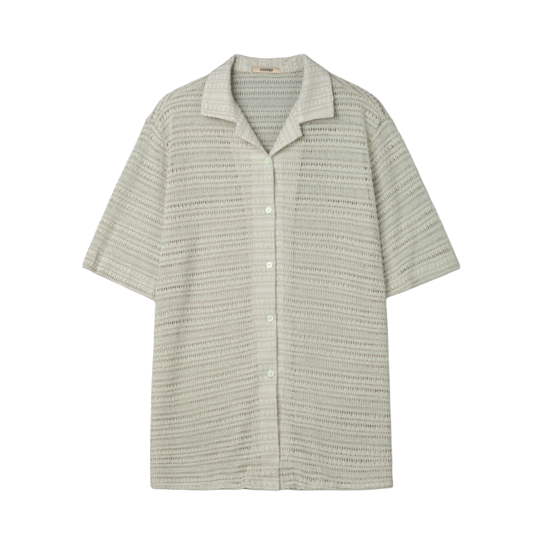 Summer Vintage Jacquard Half-Sleeve Shirt
