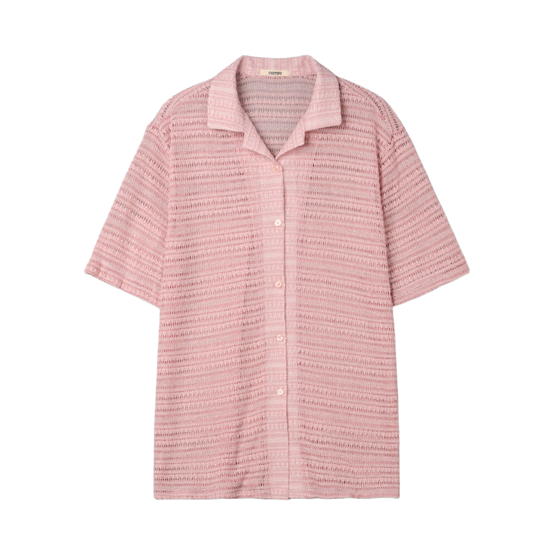 Summer Vintage Jacquard Half-Sleeve Shirt